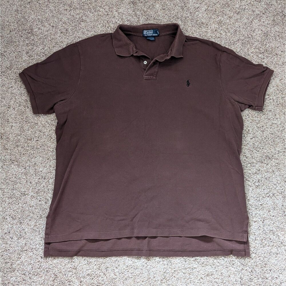 Polo by Ralph Lauren Brown Short-Sleeve Polo Shirt Size XXL Black Pony Custom